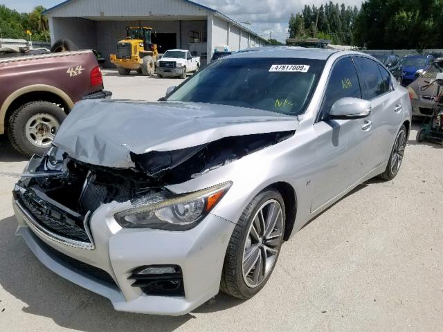 JN1BV7AP1EM683893 - 2014 INFINITI Q50 BASE SILVER photo 2