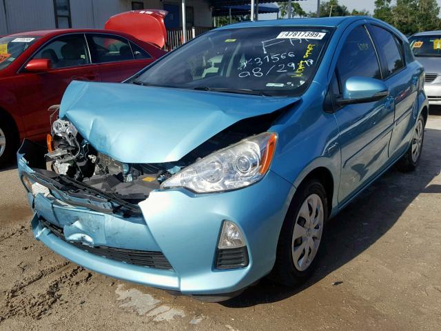 JTDKDTB38D1043944 - 2013 TOYOTA PRIUS C BLUE photo 2