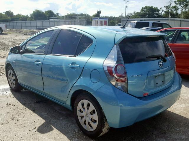 JTDKDTB38D1043944 - 2013 TOYOTA PRIUS C BLUE photo 3