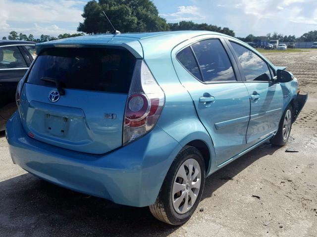 JTDKDTB38D1043944 - 2013 TOYOTA PRIUS C BLUE photo 4