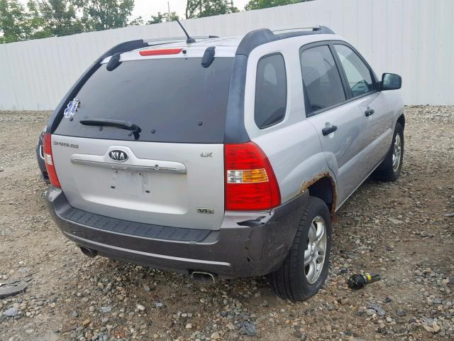 KNDJE723977354638 - 2007 KIA SPORTAGE E SILVER photo 4