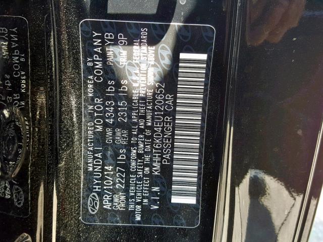 KMHHT6KD4EU120652 - 2014 HYUNDAI GENESIS CO BLACK photo 10