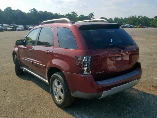 2CKDL63F776085621 - 2007 PONTIAC TORRENT MAROON photo 3