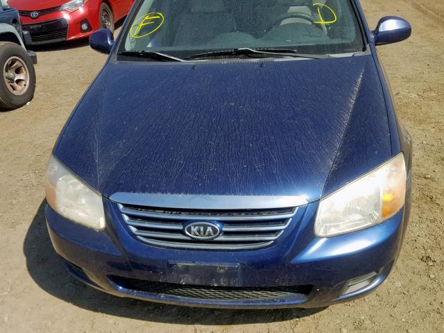 KNAFE122975423623 - 2007 KIA SPECTRA EX BLUE photo 9