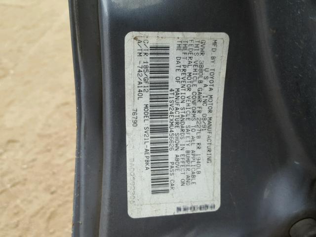 4T1SV24EXMU456626 - 1991 TOYOTA CAMRY GRAY photo 10