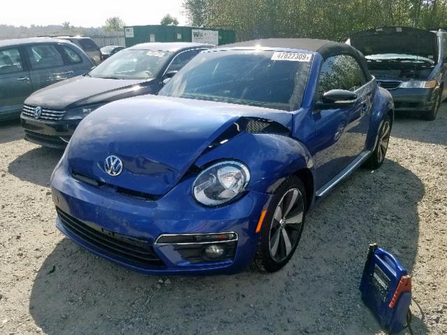 3VW8T7ATXDM828214 - 2013 VOLKSWAGEN BEETLE TUR BLUE photo 2