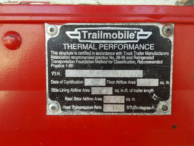 1PT01DCH818000904 - 2001 TRLR REEFER WHITE photo 10