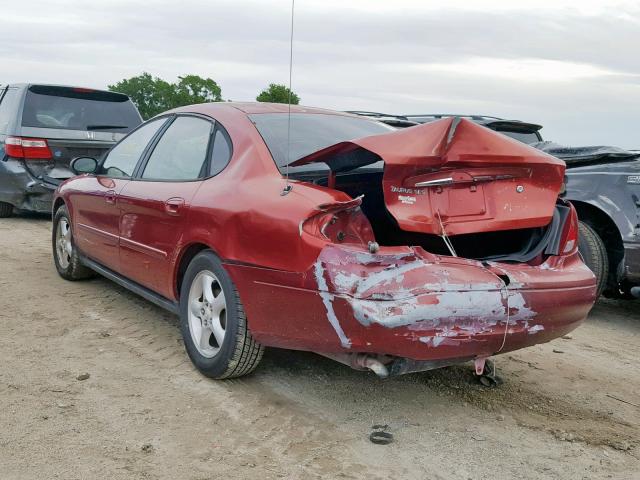 1FAFP55U91A225839 - 2001 FORD TAURUS SES RED photo 3