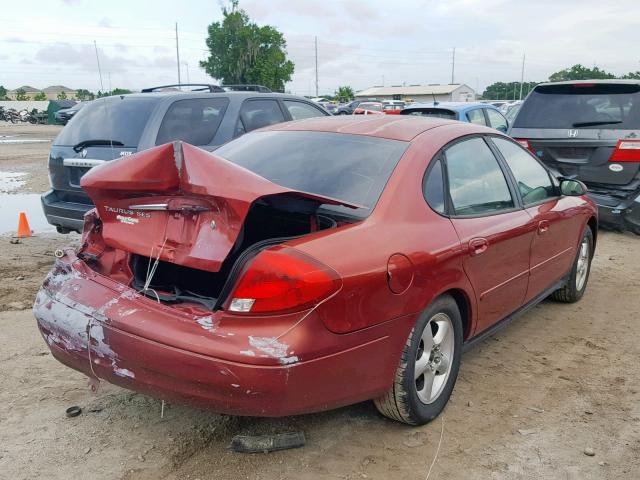 1FAFP55U91A225839 - 2001 FORD TAURUS SES RED photo 4