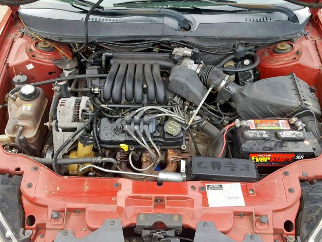 1FAFP55U91A225839 - 2001 FORD TAURUS SES RED photo 7