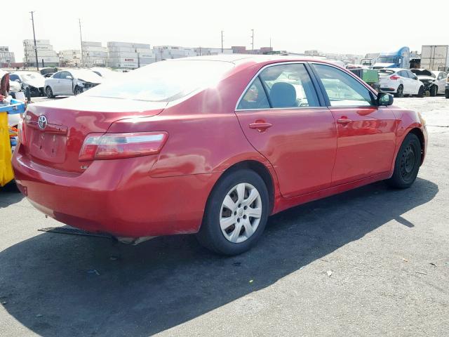 4T1BE46K37U173858 - 2007 TOYOTA CAMRY CE RED photo 4