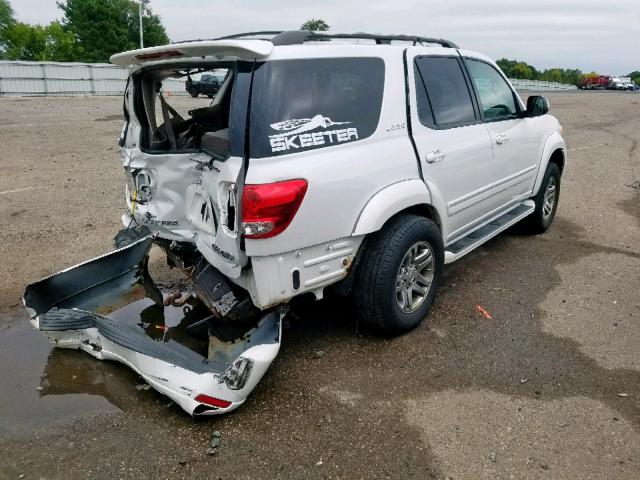 5TDBT48A77S284318 - 2007 TOYOTA SEQUOIA LI WHITE photo 4