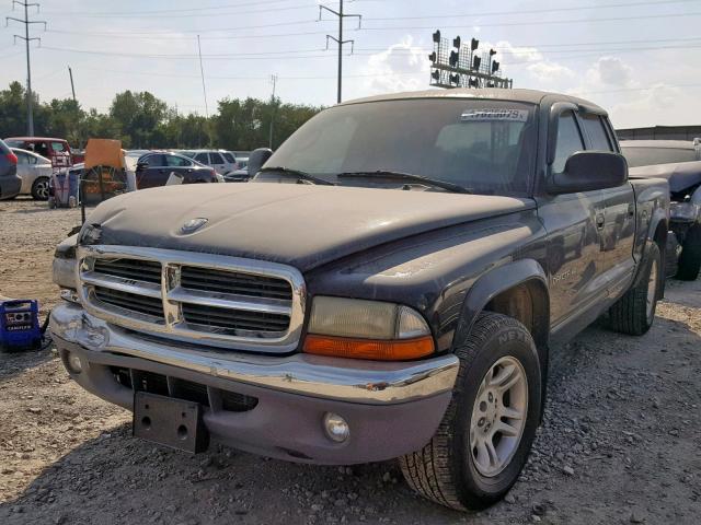 1B7HL48Z22S508112 - 2002 DODGE DAKOTA QUA BLACK photo 2