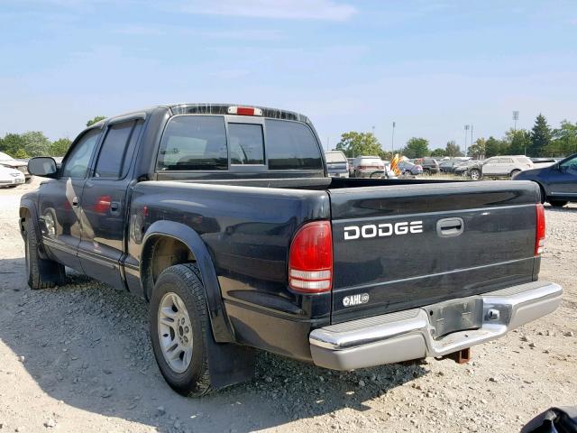 1B7HL48Z22S508112 - 2002 DODGE DAKOTA QUA BLACK photo 3