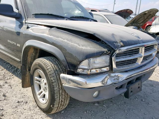 1B7HL48Z22S508112 - 2002 DODGE DAKOTA QUA BLACK photo 9