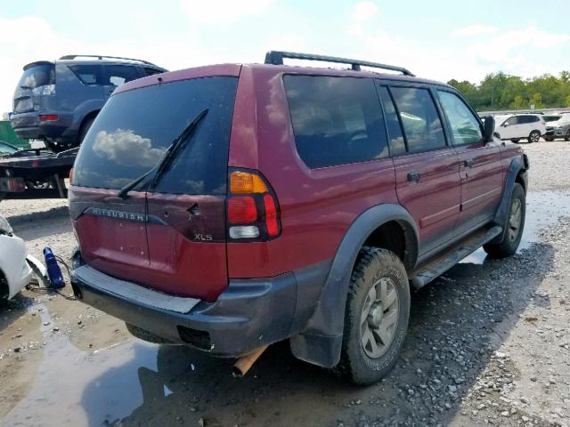 JA4LS31R62J065934 - 2002 MITSUBISHI MONTERO SP RED photo 4