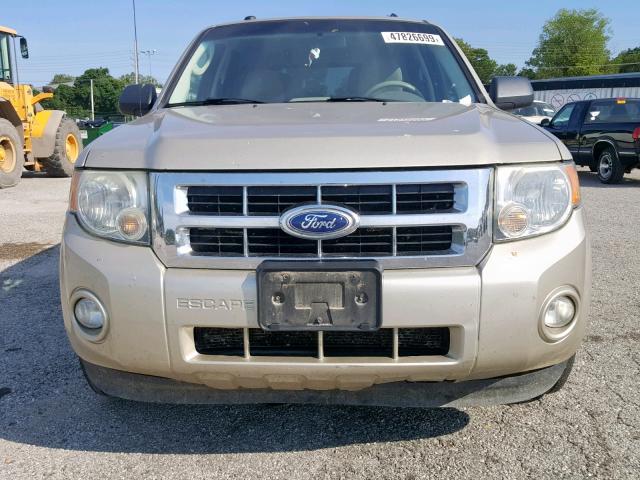 1FMCU9DG9AKC72139 - 2010 FORD ESCAPE XLT TAN photo 9