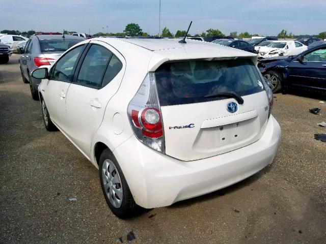 JTDKDTB37C1019407 - 2012 TOYOTA PRIUS C WHITE photo 3