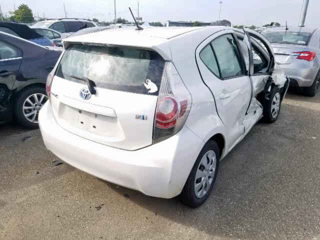 JTDKDTB37C1019407 - 2012 TOYOTA PRIUS C WHITE photo 4