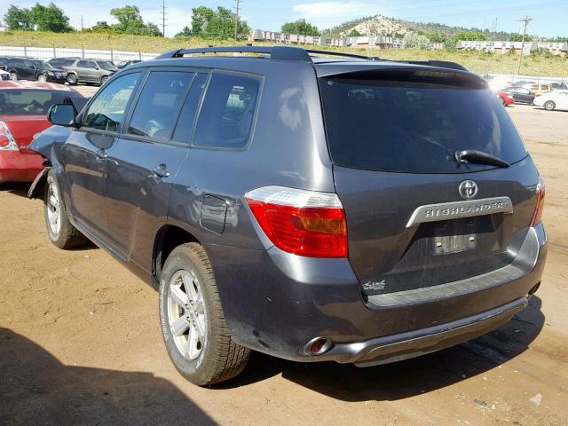 5TDKK3EH0AS019374 - 2010 TOYOTA HIGHLANDER CHARCOAL photo 3