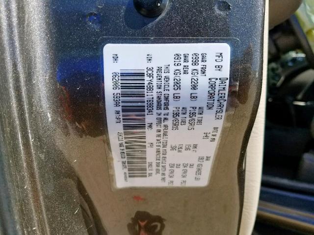 3C8FY4BB11T698341 - 2001 CHRYSLER PT CRUISER GRAY photo 10