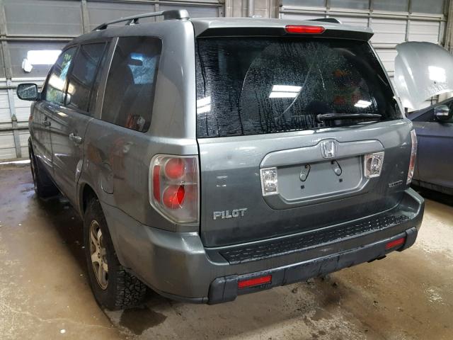 5FNYF18388B041317 - 2008 HONDA PILOT SE GRAY photo 3