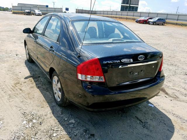 KNAFE222495665731 - 2009 KIA SPECTRA EX BLACK photo 3