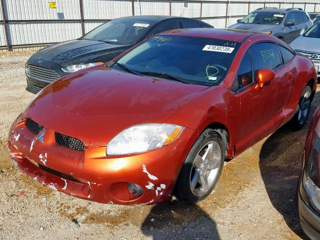 4A3AK24F78E038622 - 2008 MITSUBISHI ECLIPSE GS ORANGE photo 2