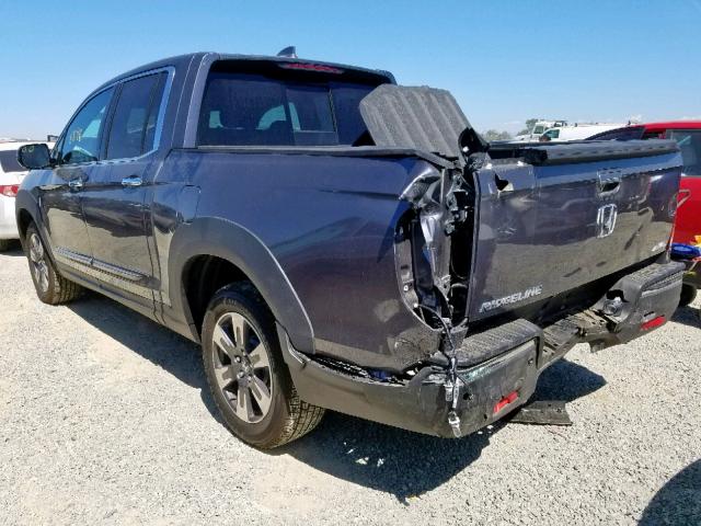 5FPYK3F75JB012383 - 2018 HONDA RIDGELINE GRAY photo 3