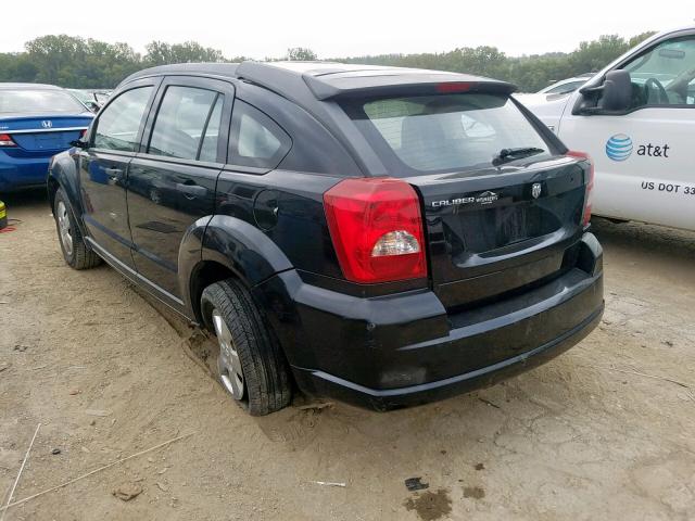 1B3HB28B07D320602 - 2007 DODGE CALIBER BLACK photo 3