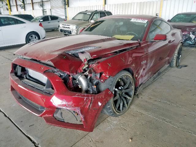 1FA6P8CFXF5370796 - 2015 FORD MUSTANG GT RED photo 2