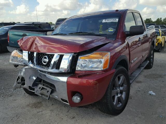 1N6AA0ED8FN500588 - 2015 NISSAN TITAN S RED photo 2