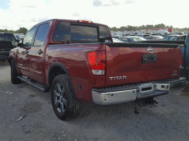 1N6AA0ED8FN500588 - 2015 NISSAN TITAN S RED photo 3