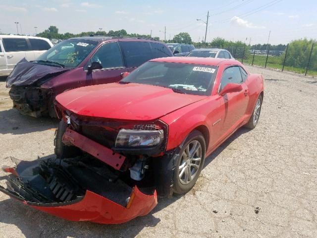 2G1FB1E36F9103959 - 2015 CHEVROLET CAMARO LS RED photo 2