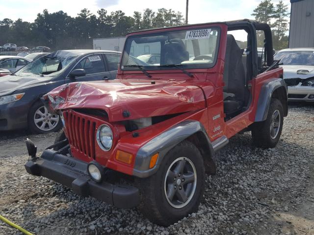 1J4FA39S24P726866 - 2004 JEEP WRANGLER X RED photo 2