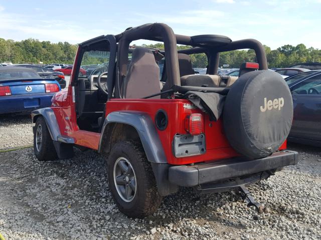 1J4FA39S24P726866 - 2004 JEEP WRANGLER X RED photo 3