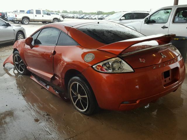 4A3AK24FX7E034949 - 2007 MITSUBISHI ECLIPSE GS ORANGE photo 3