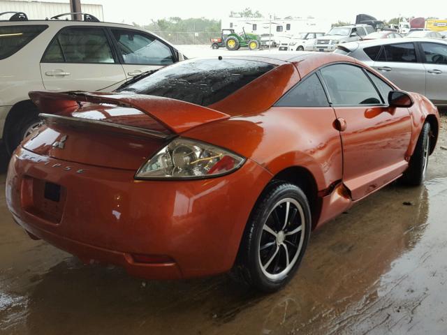 4A3AK24FX7E034949 - 2007 MITSUBISHI ECLIPSE GS ORANGE photo 4