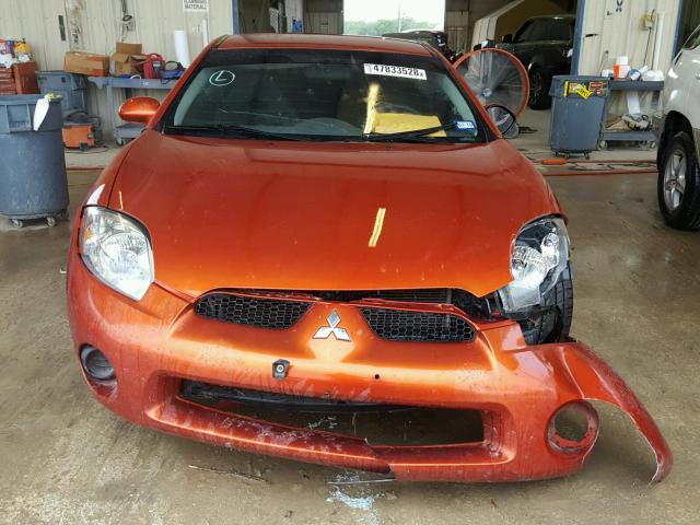 4A3AK24FX7E034949 - 2007 MITSUBISHI ECLIPSE GS ORANGE photo 9