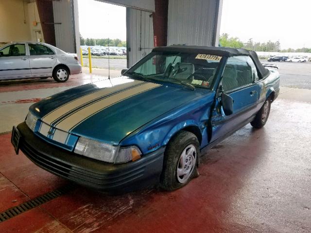 1G1JC34T3M7260190 - 1991 CHEVROLET CAVALIER R BLUE photo 2