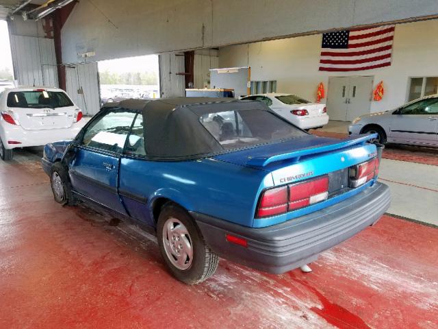 1G1JC34T3M7260190 - 1991 CHEVROLET CAVALIER R BLUE photo 3