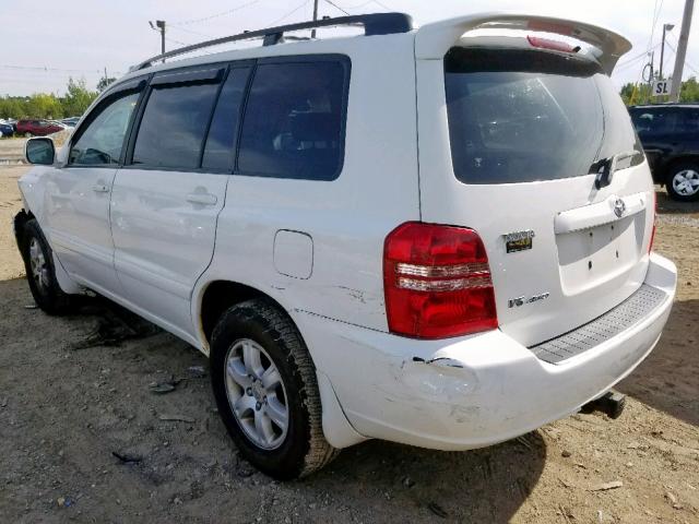 JTEHF21A730150160 - 2003 TOYOTA HIGHLANDER WHITE photo 3