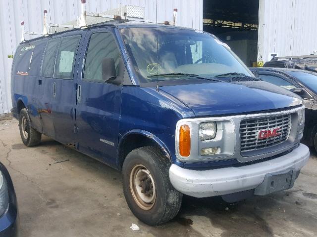 1GTHG39R721175358 - 2002 GMC SAVANA G35 BLUE photo 1