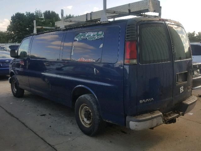 1GTHG39R721175358 - 2002 GMC SAVANA G35 BLUE photo 3