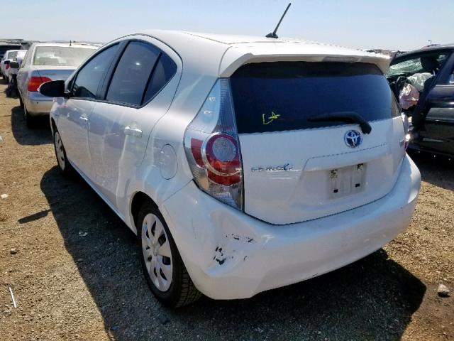 JTDKDTB36C1522619 - 2012 TOYOTA PRIUS C WHITE photo 3