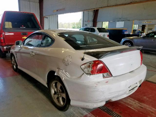 KMHHM65D16U220752 - 2006 HYUNDAI TIBURON GS WHITE photo 3