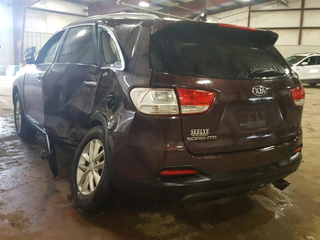 5XYPGDA55GG047671 - 2016 KIA SORENTO LX MAROON photo 3