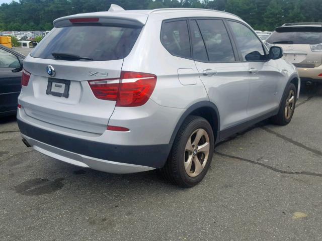 5UXWX5C59BL714610 - 2011 BMW X3 XDRIVE2 SILVER photo 4