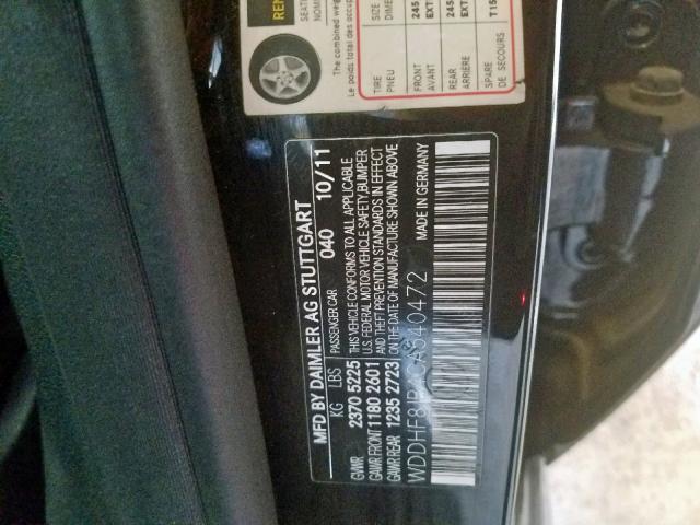 WDDHF8JB4CA540472 - 2012 MERCEDES-BENZ E 350 4MAT BLACK photo 10