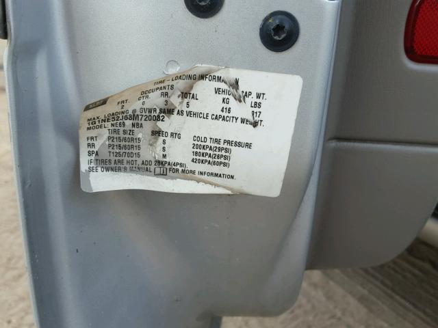 1G1NE52J63M720032 - 2003 CHEVROLET MALIBU LS 银色 照片 10